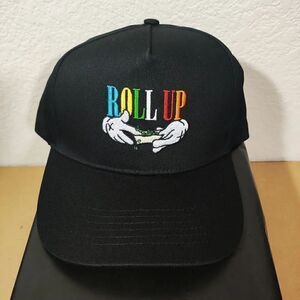 Roll Up In My Strapback Black Hat Cap